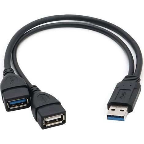 USB 3.0 auf 2x USB-Buchse Adapter, USB-Stecker auf USB 3.0-Buchse und USB 2.0-Buchse (1/5)