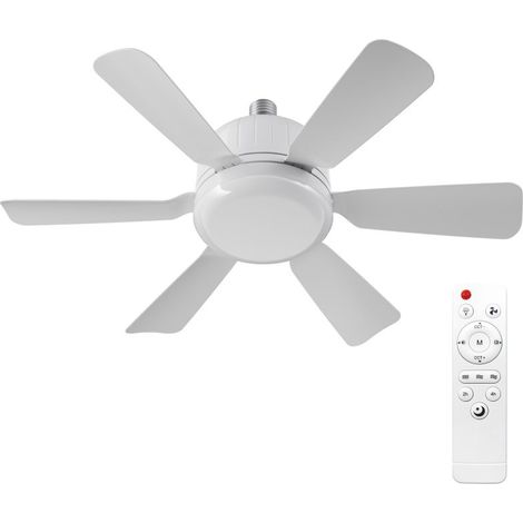 Ventilateur de plafond silencieux et amovible avec éclairage intégré (6 lampes), température de couleur réglable de 3000K à 6500K, télécommande incluse, idéal pour la chambre, la chambre d'enfant, le (1/4)