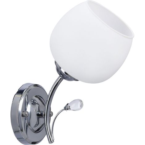Applique murale déco chrome verre blanc E27 60W Estar (1/5)
