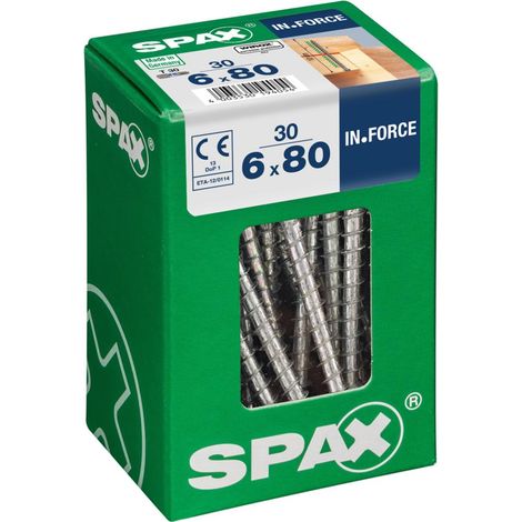 Juego de 30 tornillos de acero con cabeza cilíndrica SPAX, Diam.6 mm x L.80 mm SPAX (1/4)