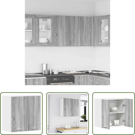 Küchenregal - Hängeschrank Lyon Grau Sonoma 60x31x60 cm Holzwerkstoff (1/5)