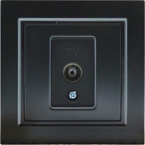 IluminaShop - Modulo Empotrable Toma Intermedia TV Negro Marco Incluido IP20 Serie wLine (1/3)