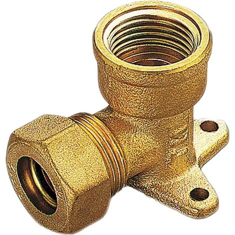 GOMITO FEMMINA FLANGIATO A COMPRESSIONE CON O-RING PER TUBO RAME TIEMME Ø18 x 1/2
