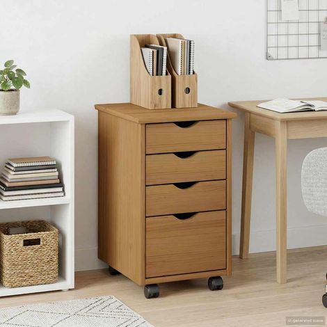 Gabinete rodante MOSS Marrón Miel 34 x 39 x 56 cm Pino macizo