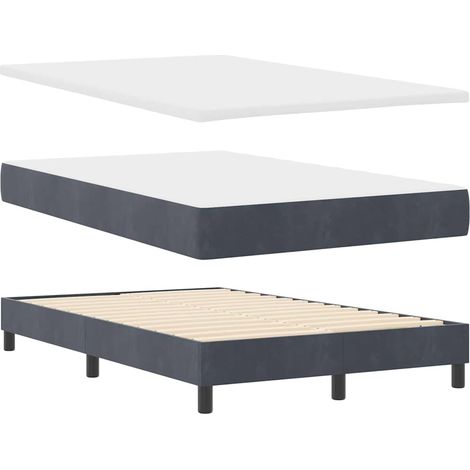 Maison Exclusive - LED Boxspringbett mit Matratze Dunkelgrau 120