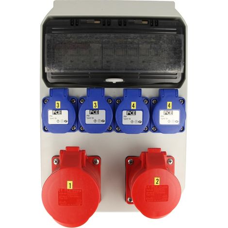 Distributeur mural Anif4 UTE, IP54 2x CEE 16/32A, 4x prises, 4x LS