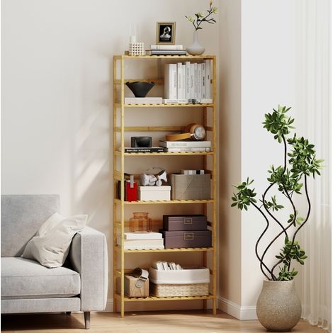 Mueble estantería 6 baldas ajustables bambú OKMYHOME (1/5)