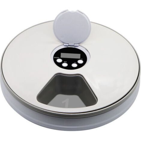 Mangeoire automatique pour animaux de compagnie pour chats, chiens, lapins et petits animaux, 6 plateaux repas, nourriture sèche et humide avec écran LCD, minuterie numérique programmable, contrôle de