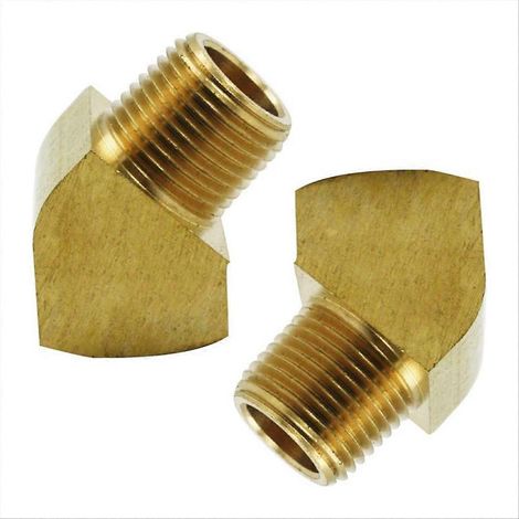 45°-Winkelstück für den Straßenverkehr, Messing-Rohrverschraubung 1/8" NPT-Außengewinde x 1/8" NPT-Innengewinde, 2er-Pack (1/5)