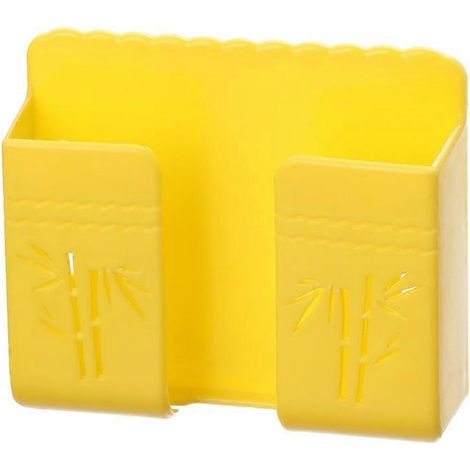 Boîte de rangement pour téléphone, support mural multifonction auto-adhésif sans perçage pour télécommande, idéal pour la chambre à coucher (1/5)