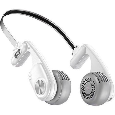 Ventilateur de cou portable, ventilateur personnel portable rechargeable 1600 mAh, blanc (1/5)