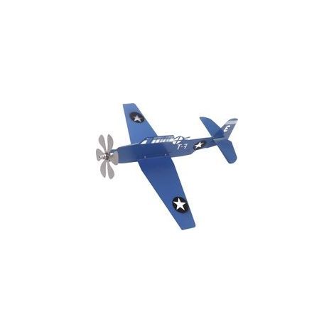 Girouette Avion en Fer et Acier Inoxydable – Bleue, Idéale pour Jardin, Terrasse ou Pelouse (1/5)