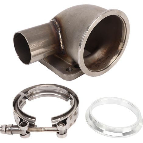 Adaptateur coudé Turbo bande V 3 pouces, Kit de tubes à bride à 90 degrés avec pince pour Turbine T3 T4