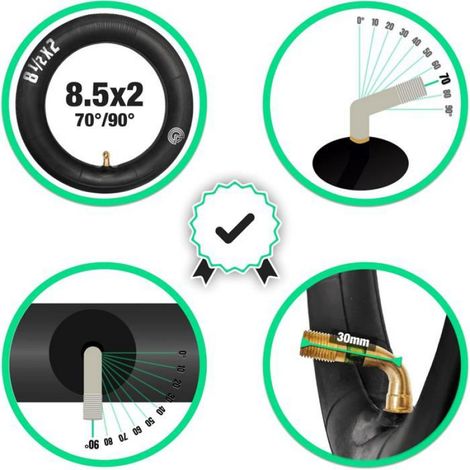 Chambres à air 8 1/2 x 2 Pour Trottinette Vsett 9 - Zero 8 - Autres Chambre à air 8.5x2 pouces pour Pneu gonflable (1/4)