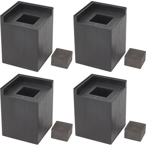 4 Pièces Rehausseurs de Canapé Carrés 4 Pouces Noir pour Pieds de Meubles Pointus (1/5)