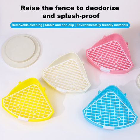 Litter Pan - PP Small Pet Toilet - High Fence Detachable Design - For Rabbits Guinea Pigs Hamsters Ferrets - 25 x 17 x 10 cm - 1 Piece (1/5)