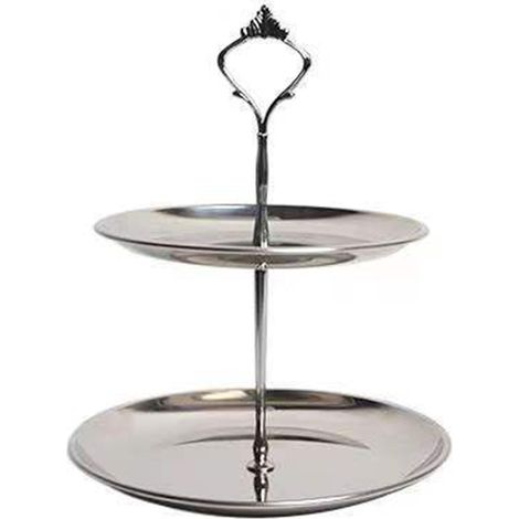 Étagère en acier inoxydable de bureau minimaliste ronde à 2 niveaux pour bijoux,gadgets et rouges à lèvres (1/5)