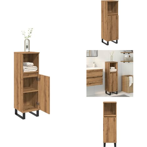 Armoire de salle de bain chêne artisanal 30x30x100 cm - Armoire De Salle De Bain - Armoires De Salle De Bain - Armoire - Meuble De Salle De Bain (1/5)