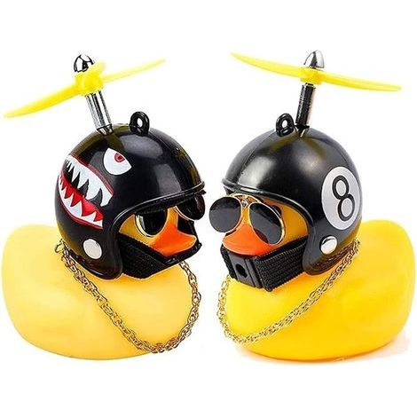 Set of 2 Bicycle Bells, Duck, Yellow, with Propellers, Adjustable, 6.5x7.5x6cm (1/5)
