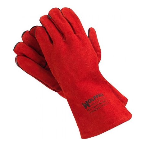 Lange rote Denso-Schweißerhandschuhe (Paar) (1/2)