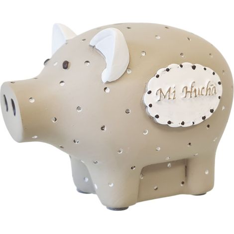 Petite tirelire Cochon Taupe - Mi Hucha (1/2)
