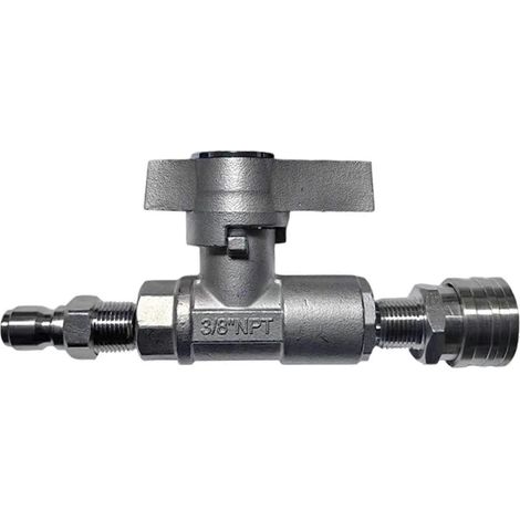 Vannes à bille en acier 3/8 pouce pour nettoyeur haute pression 5000 PSI avec raccords rapides pour systèmes de nettoyage et protection contre les fuites (1/5)