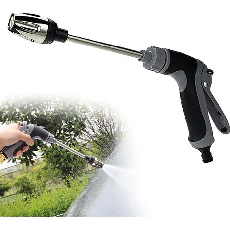 Pistola de lavado de coches con brazo metálico extensible: una pistola de agua a alta presión robusta y duradera con un agarre cómodo. (1/5)