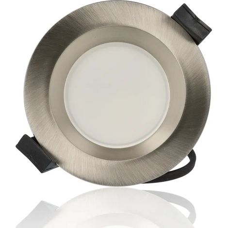 Faretto LED rotondo da incasso diam.85mm, 7W, 220Vac, con regolazione temperatura luce (Calda - Naturale - Fredda) - Alluminio spazzolato (1/2)