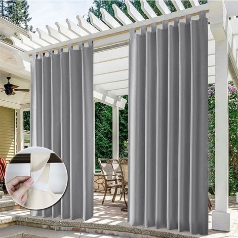 Rideau Extérieur - Rideau Occultant Thermique Et Imperméable - Pour Jardin Terrasse Balcon - 132 x 213 cm - Gris - 1 Pièce (1/5)