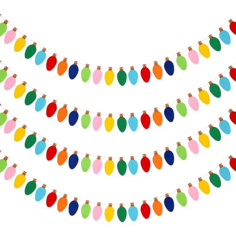 Guirlande De Noël En Feutre - Boules Lumineuses En Feutre - Décoration Murale Et Arbre De Noël - 4 Pièces (1/5)