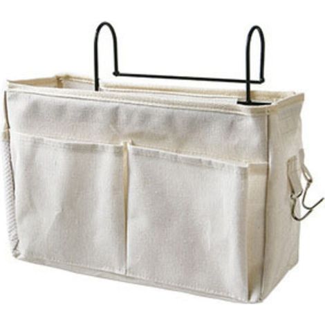 Sac de rangement créatif en tissu à suspendre, sac de rangement de chevet à suspendre, sac à suspendre, blanc (1/4)