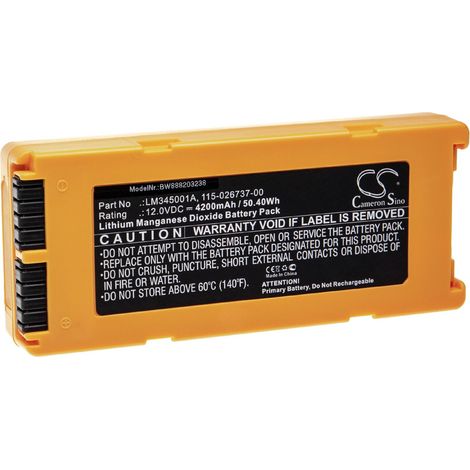 vhbw Battery compatible with Mindray BeneHeart D1 Medical Equipment (4200mAh, 12 V, Li-MnO2)