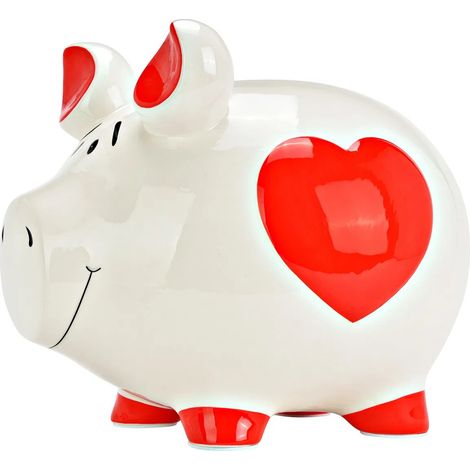 Tirelire géante en céramique cochon coeur (1/3)