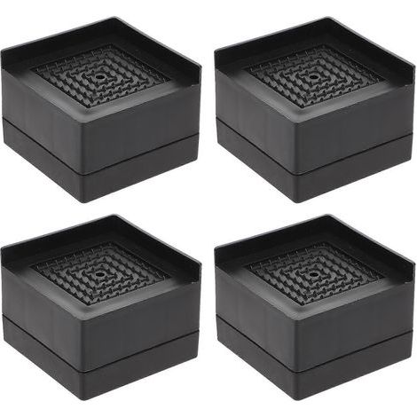stabile Bettfüße für Möbel und Sofas (Schwarz) – 5,8 x 5,8 x 4 cm – Schwarz (1/4)
