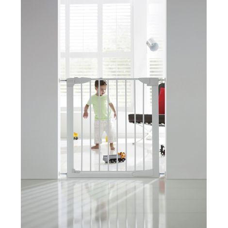 Barrière de sécurité enfant 76-82 cm – Portillon automatique en métal – Fixation par pression sans perçage – Norme EN 1930:2011 – Munchkin