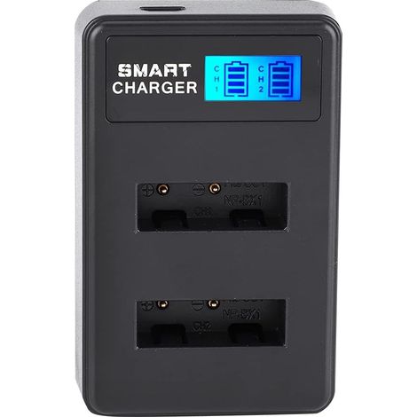 Chargeur de Batterie pour Appareil Photo NP-BX1, Chargeur de Voyage Portable LCD à Deux Emplacements avec Chargement USB avec Protection de sécurité et Câble USB (1/5)