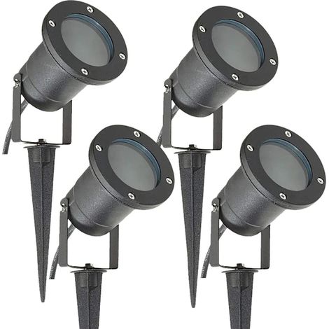 Lot de 4 lampes de jardin avec tige pour usage extérieur, montage au sol ou watt IP65 mat(A61)(A61) (1/5)