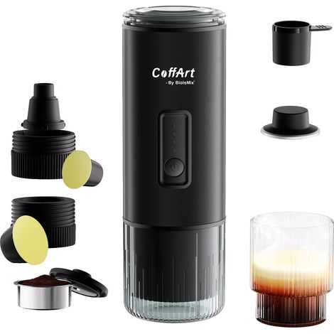 Machine à café portable, compatible avec les capsules Nespresso et Dolce, USB-C, noir (1/2)