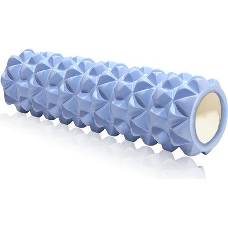 Rouleau de yoga en mousse avec texture 3D et fonction de massage (bleu) (1/5)