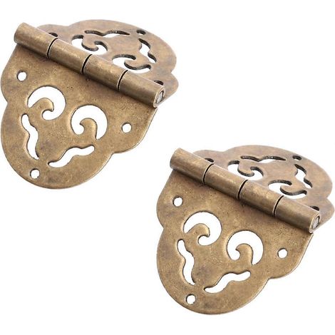 Kisangel Lot de 2 charnières de porte en laiton doré pour portes de cabanon et d'armoire, pour portes de cabanon et d'armoire (1/5)