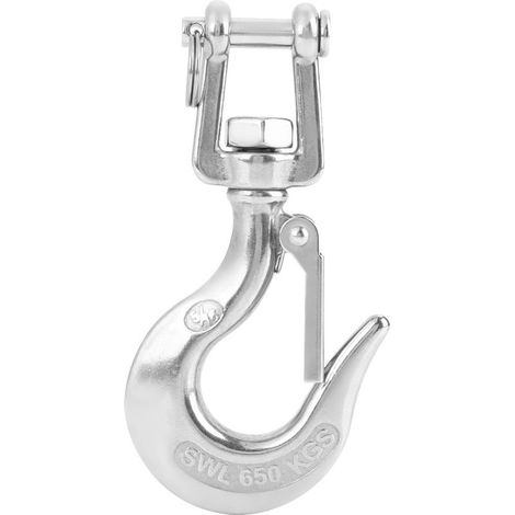 304 Hook of lifting pivot stainless steel with accessory of greement of locking (650 kg) (1/5)