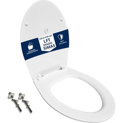 Copriwater LFT Spazio Simas Slim Soft Close termoindurente bianco come originale (1/4)
