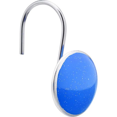 Crochets pour rideau de douche Bouton, Bleu (1/5)