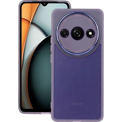 Custodia in silicone per Xiaomi Redmi A3, con protezione per la fotocamera, trasparente/viola (1/3)