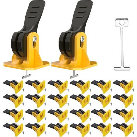150-teiliges Fliesen-Nivelliersystem-Set, 2 mm selbstnivellierender Fliesenabstandshalter, Fliesennivellierungswerkzeug, mit 150 Ersatz-Stahlnadeln, für die Bodenfliesenverlegung (1)