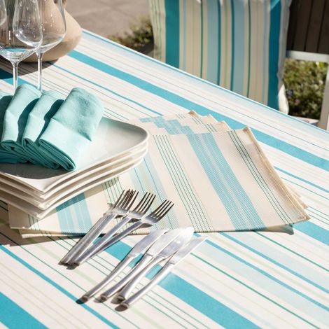 Set de table rectangulaire enduite Turquoise 35x50 cm