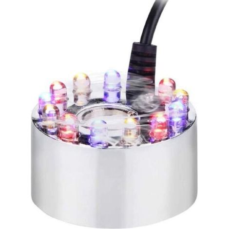 QORVA-Atomiseur pour Aquarium, 12 lumières LED Qui Change de Couleur, atomiseur à ultrasons, pour Fontaine de Piscine pour intérieur pour extérieur