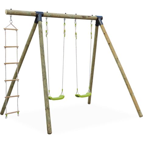 sweeek - Spielgerüst mit Schaukeln, Kletterseil