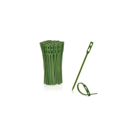 200x Liant végétal en Plastique Vert - stabiliser Les Plantes - Pinces à Plantes - Attache tuteur Plante (13 cm)