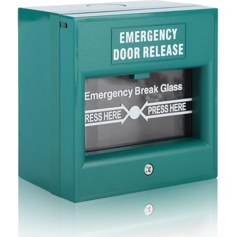 Bouton d'alarme de dégagement de porte de sortie de secours Bouton de sécurité pour porte de sécurité domestique avec bouton d'urgence 1 kit d'installation (1/4)